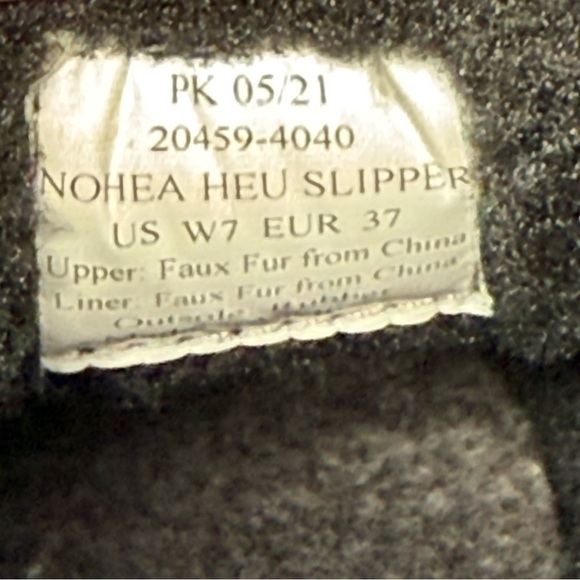 Olukai Slippers Women's 7 Nohea Heu Black Drop Back Slip On Fuzzy shoes NWT - Picture 5 of 6